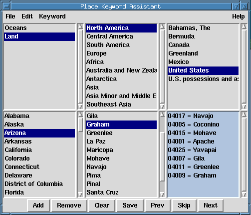 full-sized view of the keyword selection window