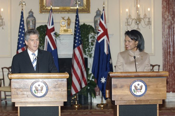 Secretary Rice with Australian Minister of Foreign Affairs Stephen Smith, M.P. [State Dept.Photo]