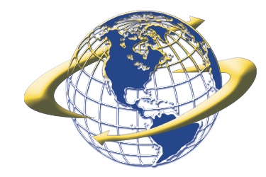 Transition Center logo. Globe with arrows around it.