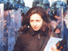Radio Free Europe/Radio Liberty correspondent Ruzanna Stepanyan in Yerevan, Armenia, just before clashes broke out between police and demonstrators in March 2008.