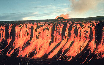 Standing wave in lava flow on Mauna Loa Volcano, Hawai`i