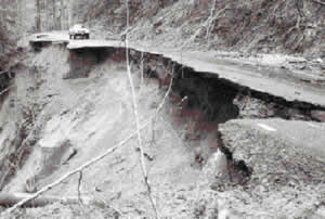 Damaged Mountain Road