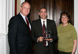 Pictured are David Wennergren, Michael Sorrento, and Karen Evans.