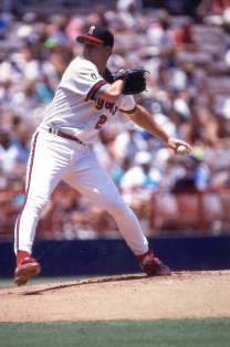 image of Jim Abbott seated in baseballe bleacher seats