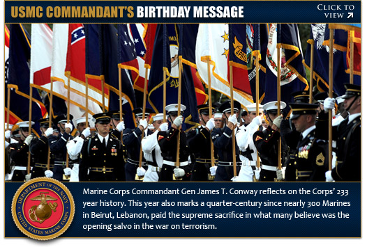 USMC Birthday Message.  Click to watch the candidates' answers.