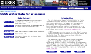 NWISWeb interface for water data
