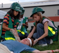Sixth graders build skills to help them cope with a disaster at the 