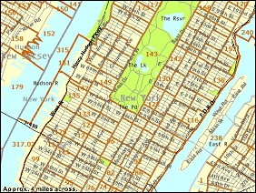 Reference Map showing Manhattan Island, New York