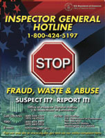 hotline poster: suspect fraud or waste?  report it!