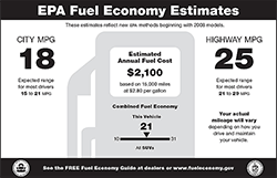 new EPA fuel economy estimates label