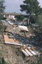 photo of landslide that took out houses