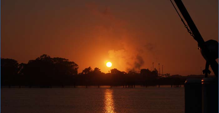 orange sunset over water