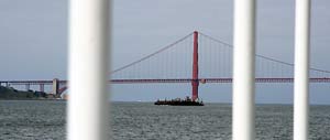 photo view of Golden Gate Bridge from Bold ship