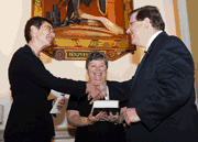 Nancy Erickson, Secretary of the U.S. Senate, administered the oath of office. Tapella's mother, Bernadette Tapella, is holding the Bible.