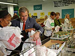 Assisting workers at the Capital Area Food Bank, December 19.