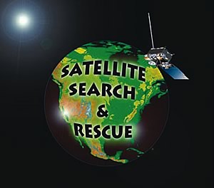 Illustration of NOAA satellite used to search and rescue mariners and hikers.