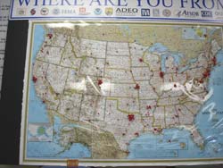 map of the USA showing where Katrina responders are from