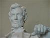 Close-up of Abraham Lincoln's head and hand