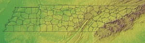 Topographic Map of Tennessee