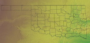 Topographic Map of Oklahoma