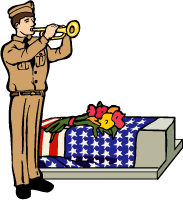 Soldier with casket.