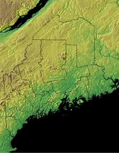 Topographic Map of Maine