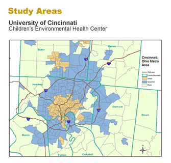 University of Cincinnati study area - Cincinnati, Ohio