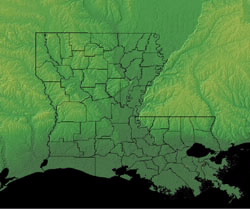 Topographic Map of Louisiana