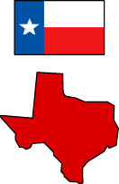 Texas: Map and State Flag