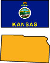 Kansas: Map and State Flag