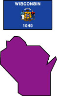 Wsconsin: Map and State Flag