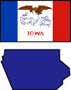 Iowa: Map and State Flag