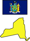 New York: Map and State Flag