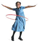 A girl with hula hoop