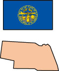 Nebraska: Map and State Flag