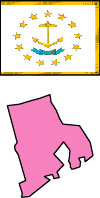 Rhode Island: Map and State Flag