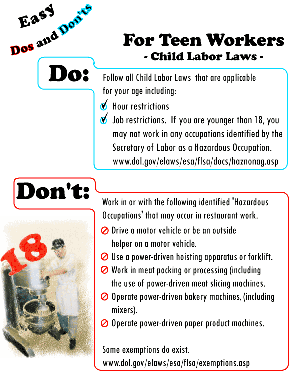 Easy Dos and Don'ts - Resources - Teen Restaurant Safety