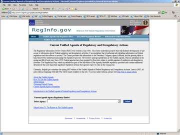 http://www.reginfo.gov/public/do/eAgendaMain
