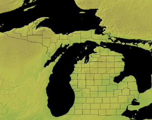 Topographic Map of Michigan