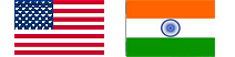 Flags of the United States and India