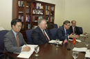 Dep. Secy. Sampson and staff hold a table discussion with the Vietnamese Deputy Prime Minister delegation