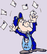 Image of mail carrier juggling letters