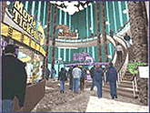 Computer image of people walking through the Jourdan Insurtainment Complex