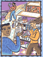 Image of people shopping for medicine