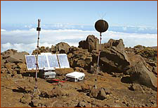 Photo of noise measurement equipment in Haleakala National Park.