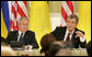 President George W. Bush and Ukraine’s President Viktor Yushchenko attend a joint press availability Tuesday, April 1, 2008, during a joint press availability at the Presidential Secretariat in Kyiv.  White House photo by Chris Greenberg