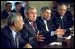 President George W. Bush discusses National Economic Security during a Cabinet Meeting, Tuesday, Oct. 7, 2003.  White House photo by Eric Draper