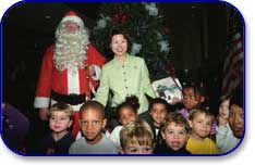 Santa, Secretary Chao, and Children from the DOL Child Development Center
