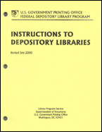 Instructions to Depository Libraries cover.