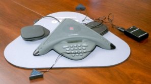 FM System  being used in conjunction with conference style speakerphone
